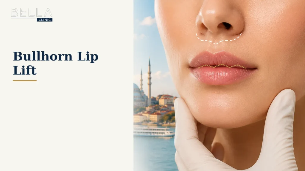 Medical planning for a bullhorn lip lift with markings placed beneath the base of the nose