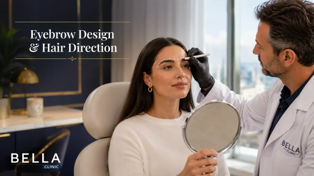 Hair restoration specialist preparing fine single-hair grafts for eyebrow transplant techniques
