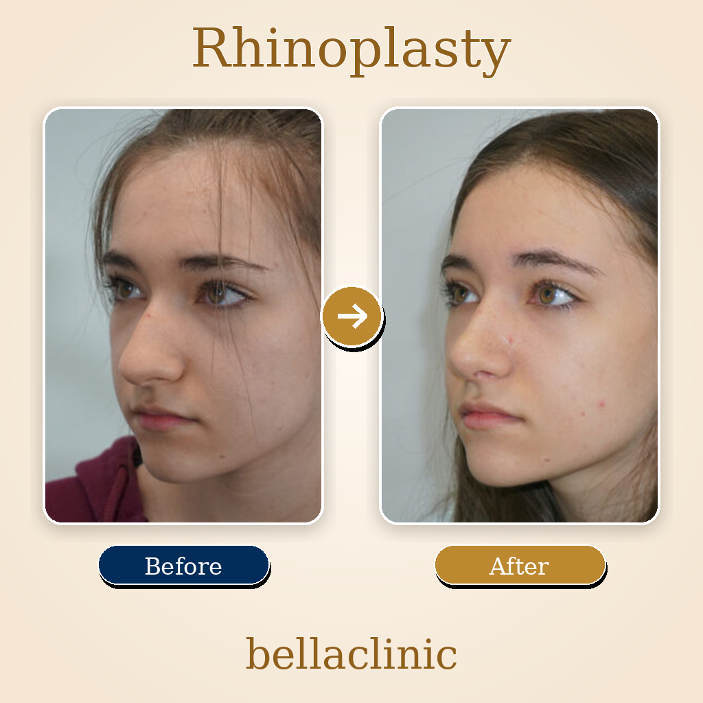 Rhinoplasty before and after result