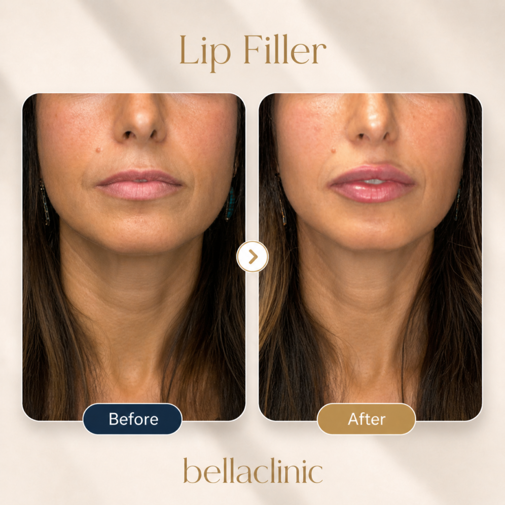 Lip Filler before and after result