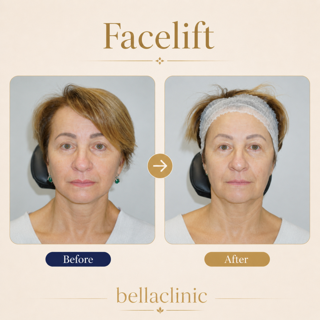Facelift before and after result