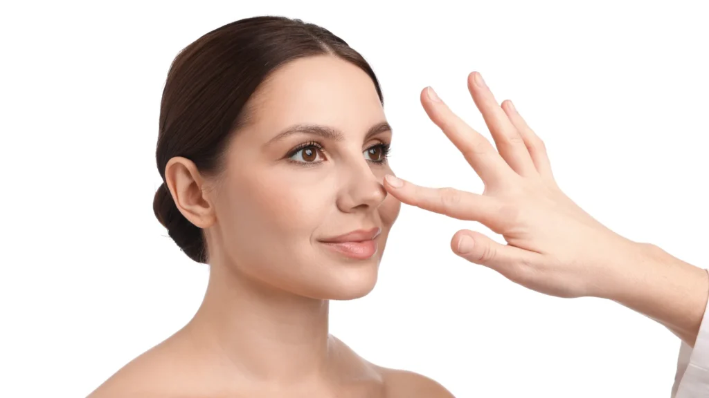 Transparent nasal anatomy showing the septum, cartilage, nasal valves and airflow through the nasal passages.