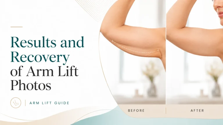 Arm lift before and after results illustration showing changes in upper arm contour after brachioplasty